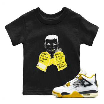 AJ4 Vivid Sulfur shirt to match jordans Everyone Has A Plan sneaker tees Air Jordan 4 Vivid Sulfur SNRT sneaker release tees baby toddler Black 1 cotton Shirt