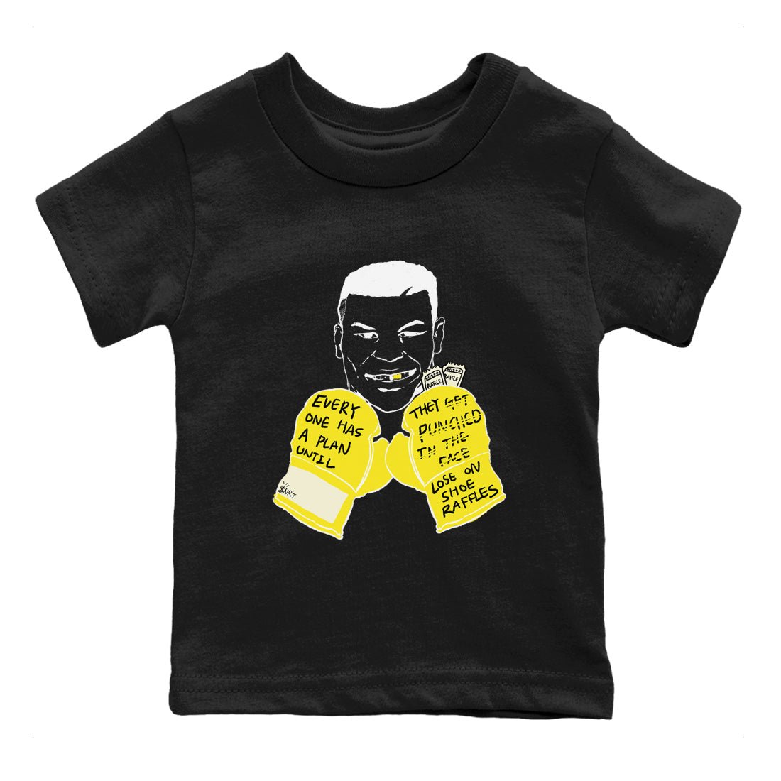 AJ4 Vivid Sulfur shirt to match jordans Everyone Has A Plan sneaker tees Air Jordan 4 Vivid Sulfur SNRT sneaker release tees baby toddler Black 2 cotton Shirt