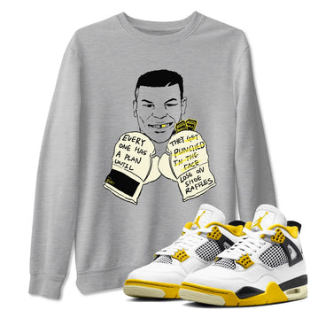 AJ4 Vivid Sulfur shirt to match jordans Everyone Has A Plan sneaker tees Air Jordan 4 Vivid Sulfur SNRT Sneaker Release Tees unisex cotton Heather Grey 1 crew neck shirt