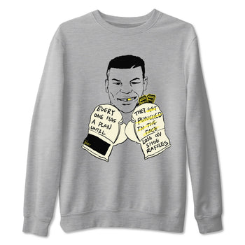 AJ4 Vivid Sulfur shirt to match jordans Everyone Has A Plan sneaker tees Air Jordan 4 Vivid Sulfur SNRT Sneaker Release Tees unisex cotton Heather Grey 2 crew neck shirt