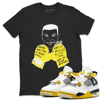 AJ4 Vivid Sulfur shirt to match jordans Everyone Has A Plan sneaker tees Air Jordan 4 Vivid Sulfur SNRT Sneaker Release Tees unisex cotton Black 1 crew neck shirt