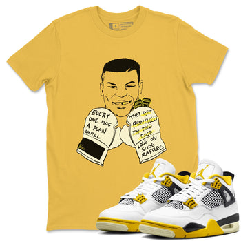 AJ4 Vivid Sulfur shirt to match jordans Everyone Has A Plan sneaker tees Air Jordan 4 Vivid Sulfur SNRT Sneaker Release Tees unisex cotton Daisy 1 crew neck shirt