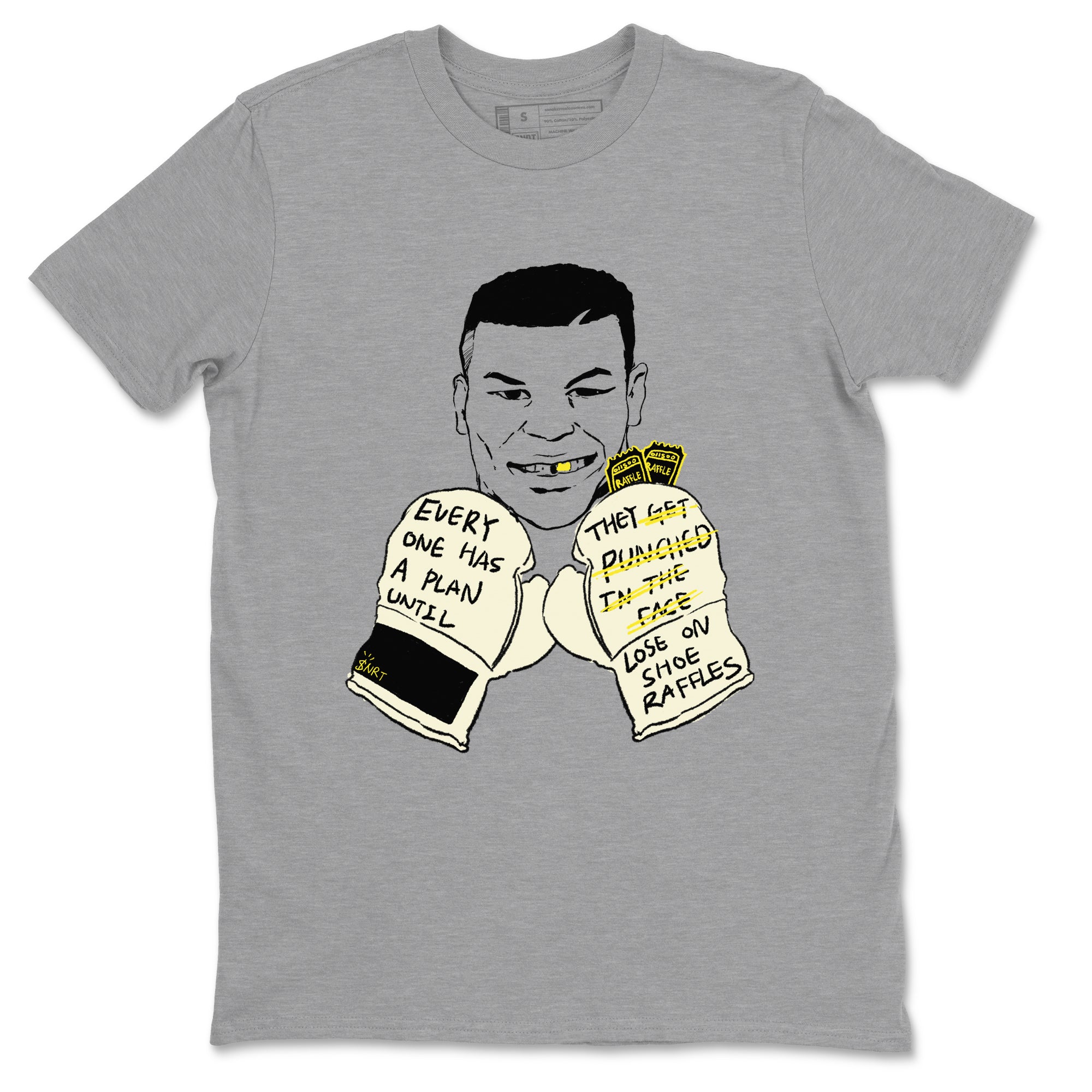 AJ4 Vivid Sulfur shirt to match jordans Everyone Has A Plan sneaker tees Air Jordan 4 Vivid Sulfur SNRT Sneaker Release Tees unisex cotton Heather Grey 2 crew neck shirt