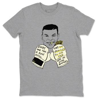 AJ4 Vivid Sulfur shirt to match jordans Everyone Has A Plan sneaker tees Air Jordan 4 Vivid Sulfur SNRT Sneaker Release Tees unisex cotton Heather Grey 2 crew neck shirt