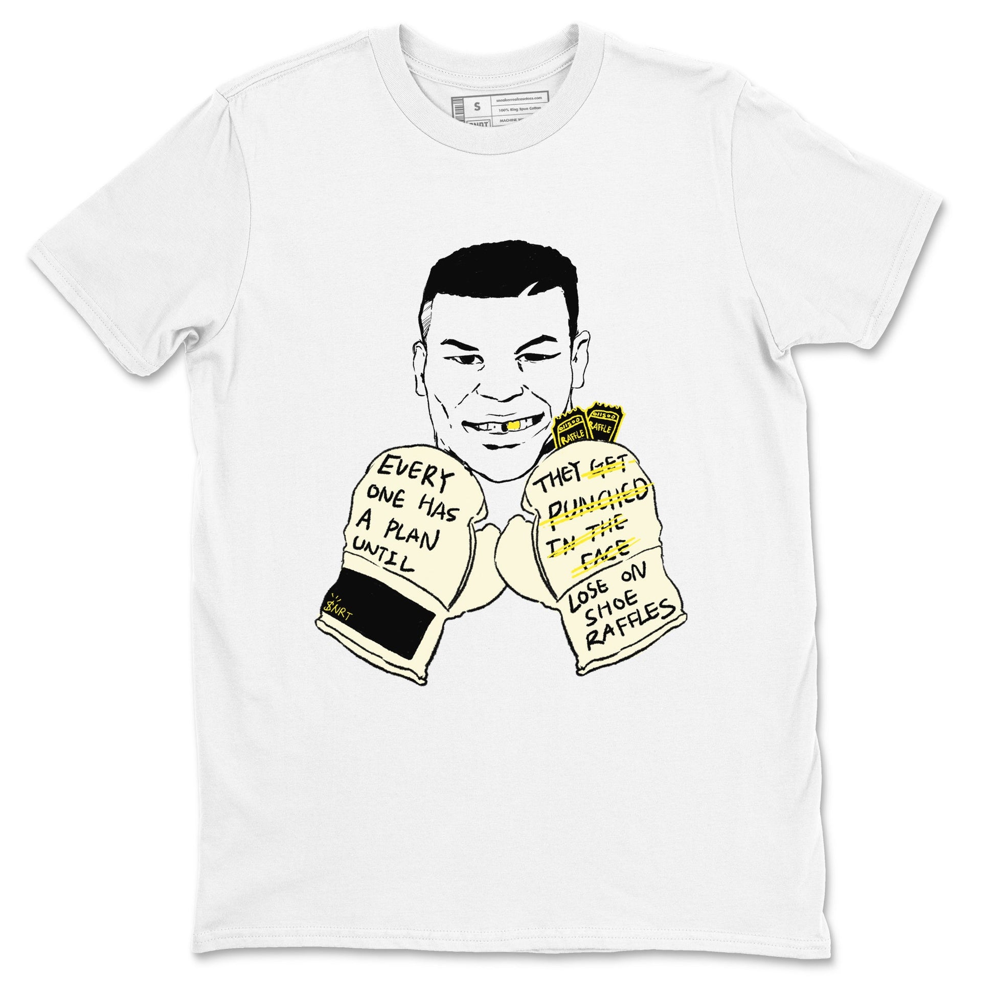 AJ4 Vivid Sulfur shirt to match jordans Everyone Has A Plan sneaker tees Air Jordan 4 Vivid Sulfur SNRT Sneaker Release Tees unisex cotton White 2 crew neck shirt