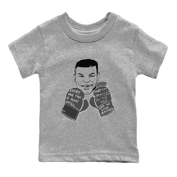 4s Wet Cement shirts to match jordans Everyone Has A Plan sneaker match tees Air Jordan 4 Wet Cement SNRT Sneaker Release Tees Youth Baby Heather Grey 2 crew neck shirts