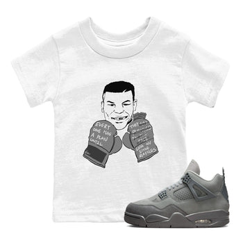 4s Wet Cement shirts to match jordans Everyone Has A Plan sneaker match tees Air Jordan 4 Wet Cement SNRT Sneaker Release Tees Youth Baby White 1 crew neck shirts