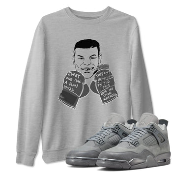 4s Wet Cement shirts to match jordans Everyone Has A Plan sneaker match tees Air Jordan 4 Wet Cement SNRT Sneaker Release Tees unisex cotton Heather Grey 1 crew neck shirts