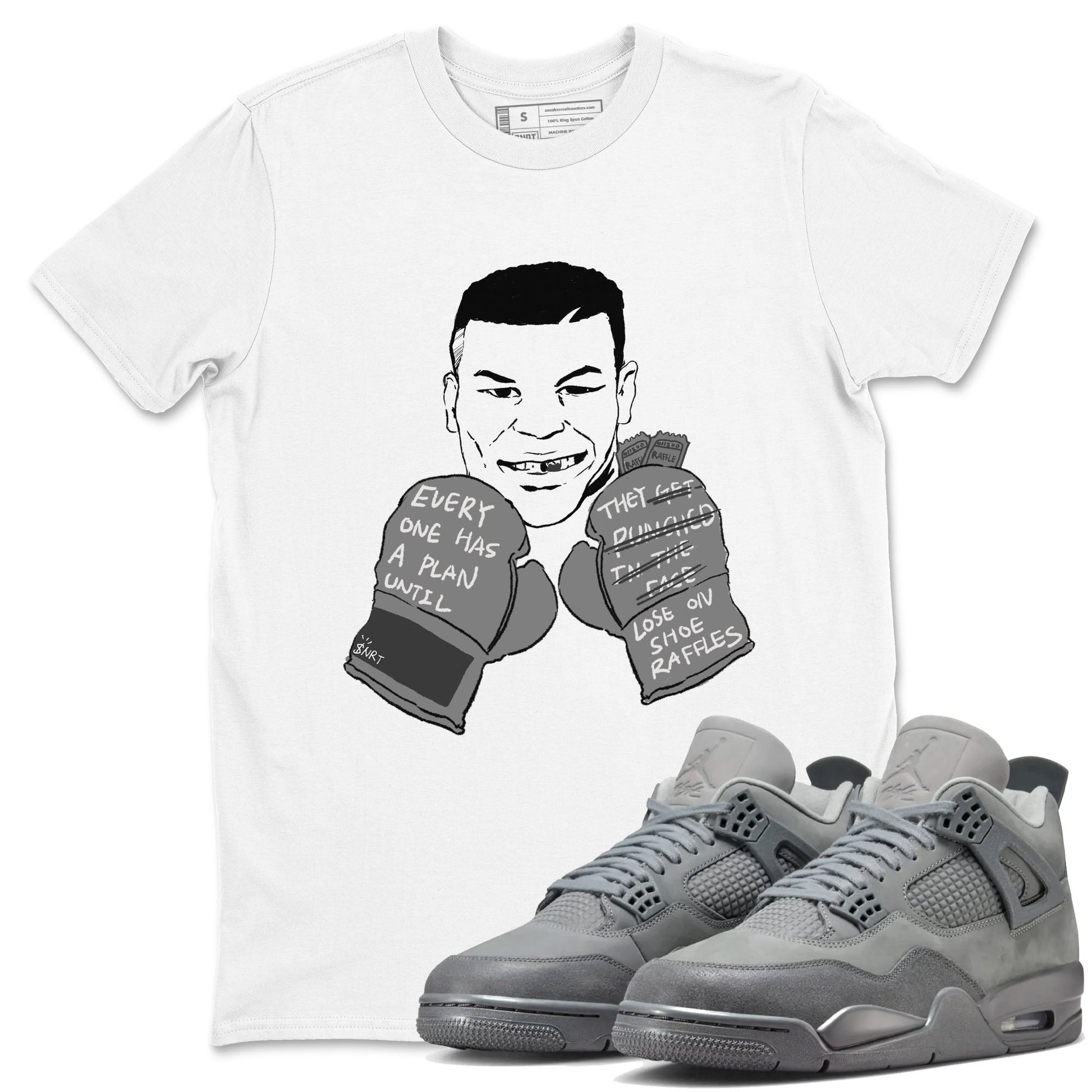 4s Wet Cement shirts to match jordans Everyone Has A Plan sneaker match tees Air Jordan 4 Wet Cement SNRT Sneaker Release Tees unisex cotton White 1 crew neck shirts