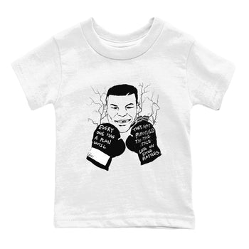 4s White Thunder shirts to match jordans Everyone Has A Plan sneaker match tees Air Jordan 4 White Thunder SNRT Sneaker Release Tees Youth Baby White 2 crew neck shirts