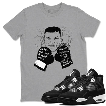 4s White Thunder shirts to match jordans Everyone Has A Plan sneaker match tees Air Jordan 4 White Thunder SNRT Sneaker Release Tees unisex cotton Heather Grey 1 crew neck shirts