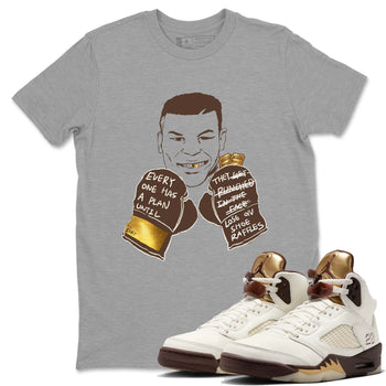 5s Golden Ticket shirts to match jordans  Everyone Has A Plan shirts to match jordans Air Jordan 5 Golden Ticket match shoes to clothes SNRT Sneaker Tees unisex cotton Heather Grey 1 shirts
