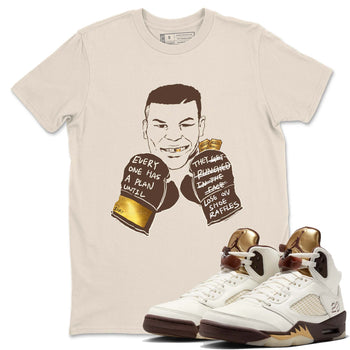5s Golden Ticket shirts to match jordans  Everyone Has A Plan shirts to match jordans Air Jordan 5 Golden Ticket match shoes to clothes SNRT Sneaker Tees unisex cotton Natural 1 shirts