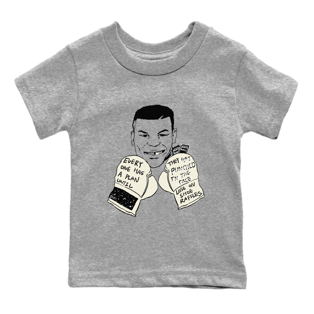AJ5 Sail shirt to match jordans Everyone Has A Plan sneaker tees Air Jordan 5 SE Sail SNRT sneaker release tees baby toddler Heather Grey 2 cotton Shirt
