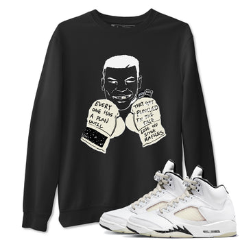 AJ5 Sail shirt to match jordans Everyone Has A Plan sneaker tees Air Jordan 5 Sail SNRT Sneaker Release Tees unisex cotton Black 1 crew neck shirt