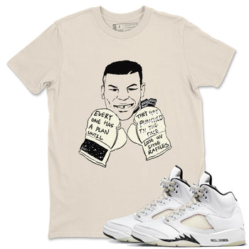 AJ5 Sail shirt to match jordans Everyone Has A Plan sneaker tees Air Jordan 5 Sail SNRT Sneaker Release Tees unisex cotton Natural 1 crew neck shirt