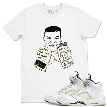 AJ5 Sail shirt to match jordans Everyone Has A Plan sneaker tees Air Jordan 5 Sail SNRT Sneaker Release Tees unisex cotton White 1 crew neck shirt