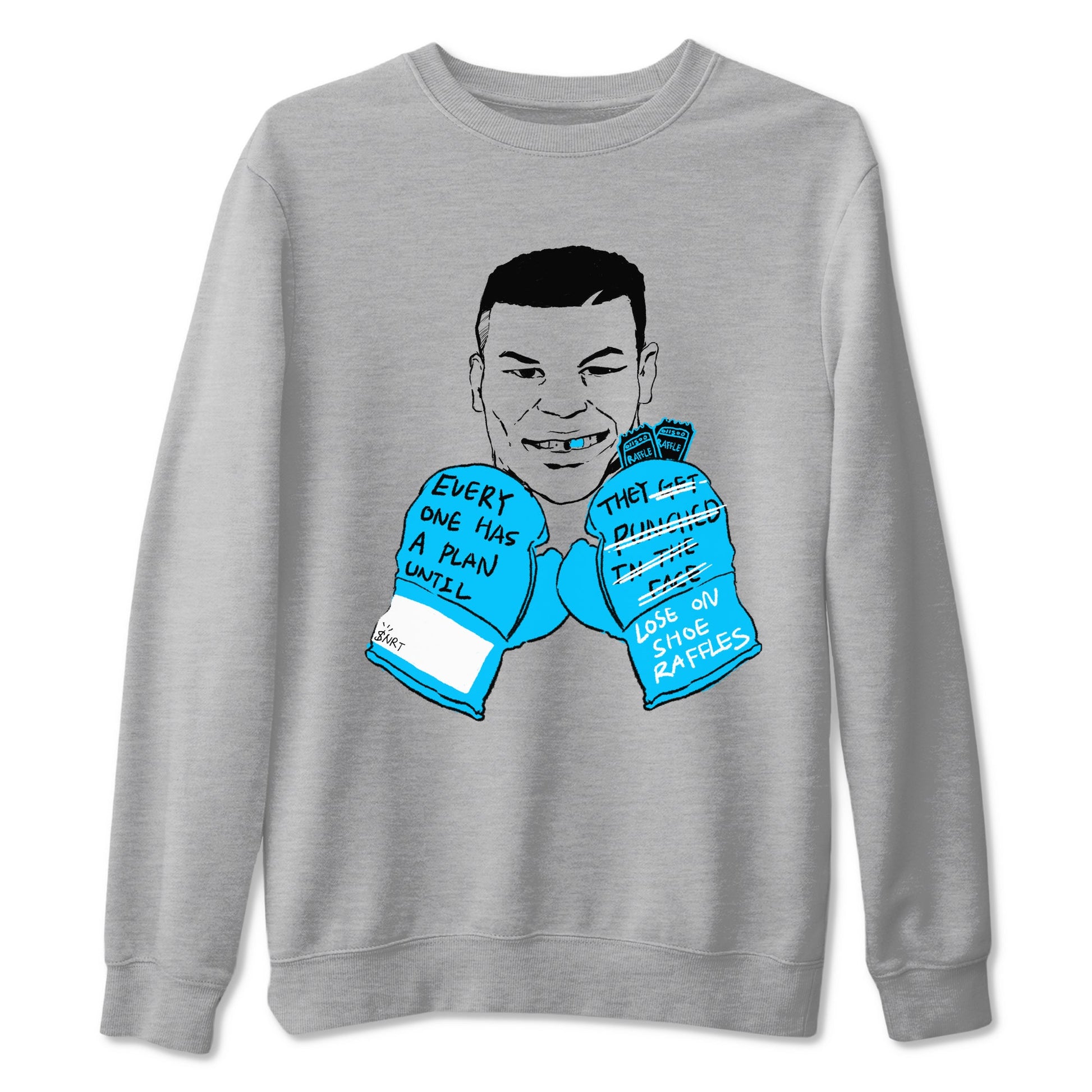 AJ9 Powder Blue shirt to match jordans Everyone Has A Plan sneaker tees Air Jordan 9 Powder Blue SNRT Sneaker Release Tees unisex cotton Heather Grey 2 crew neck shirt