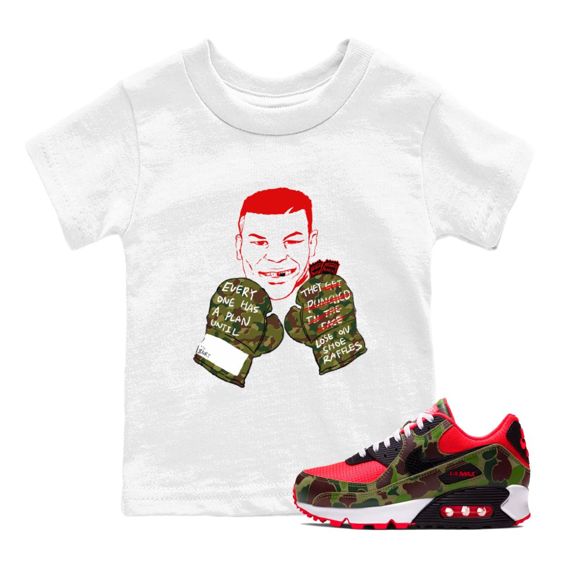 Air Max 90 Duck Camo shirts to match jordans Everyone Has A Plan sneaker match tees Air Max 90 Reverse Duck Camo match shoes to clothes SNRT Sneaker Tees Youth Baby White 1 tee