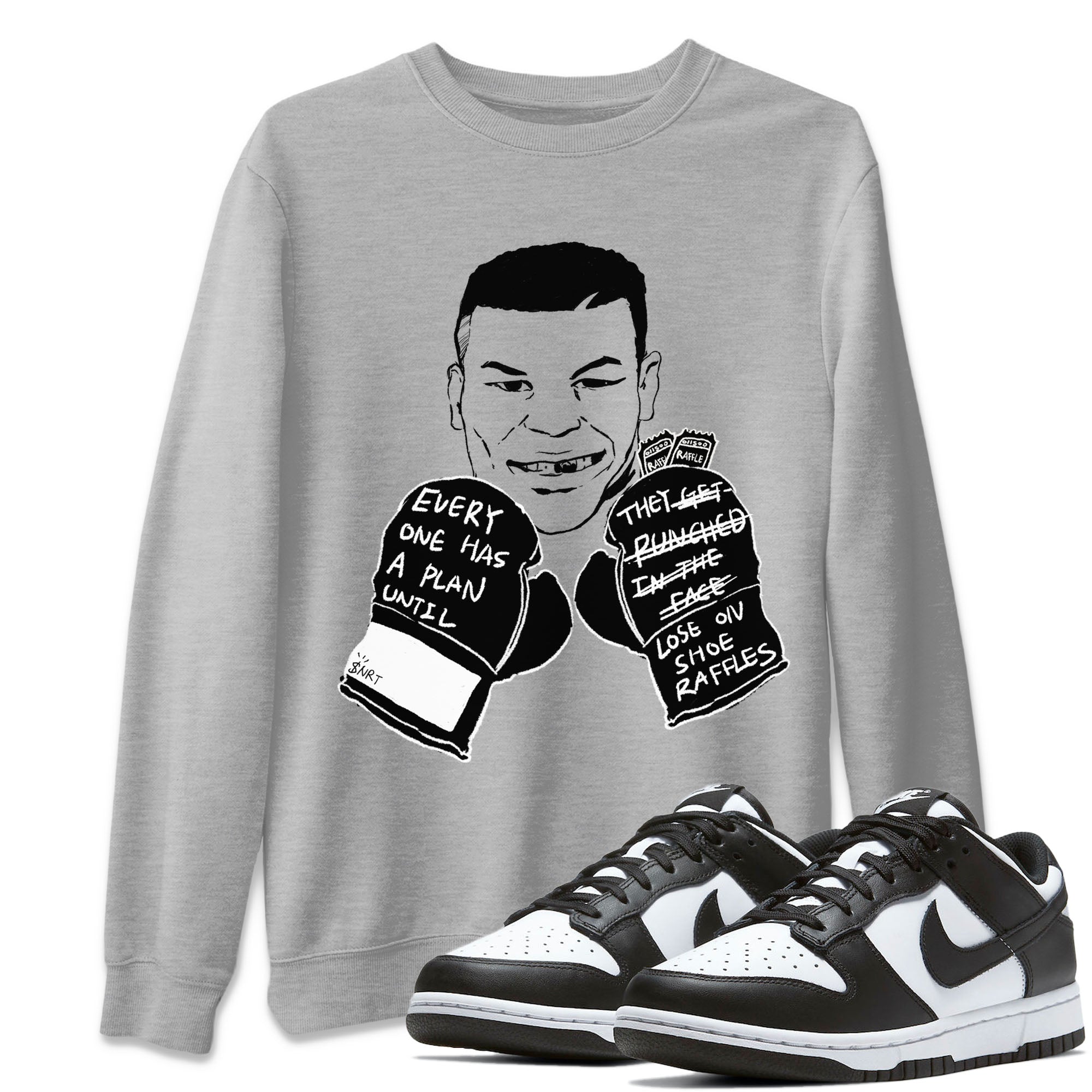 Dunk Panda shirts to match jordans Everyone Has A Plan sneaker match tees Dunk Panda SNRT Sneaker Release Tees unisex cotton Heather Grey 1 crew neck shirts