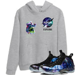 Foams One Galaxy shirts to match jordans Explore The Galaxy best t shirts to wear with jordans Air Foamposite One Galaxy match shoes to clothes SNRT Sneaker Tees unisex cotton Heather Grey 1 shirts