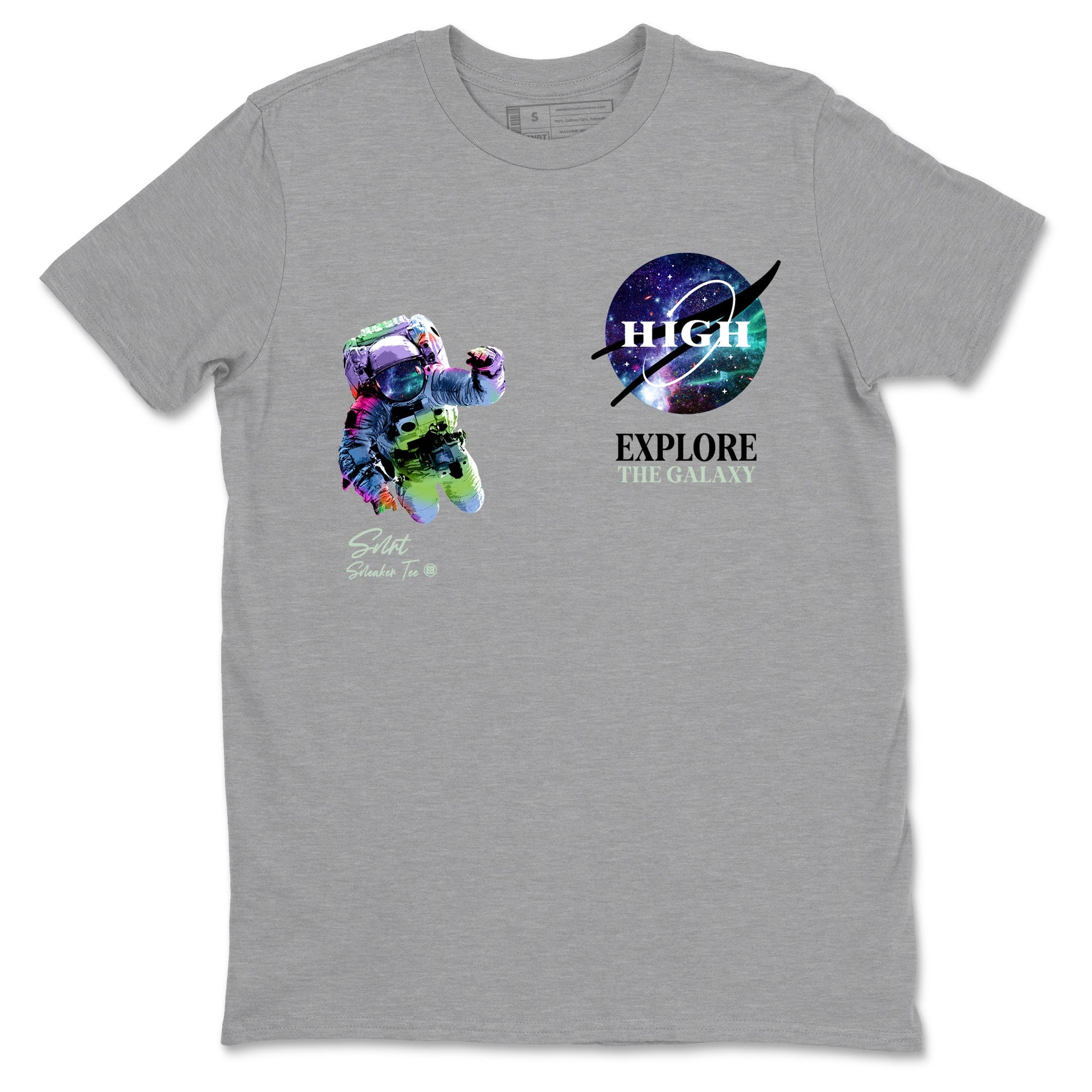 Foams One Galaxy shirts to match jordans Explore The Galaxy best t shirts to wear with jordans Air Foamposite One Galaxy match shoes to clothes SNRT Sneaker Tees unisex cotton Heather Grey 2 shirts