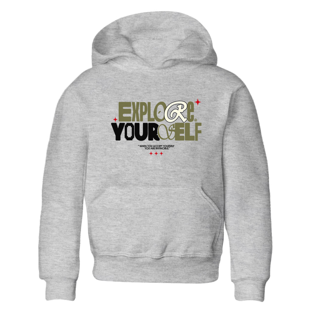 AJ1 Travis Scott Medium Olive shirts to match jordans Explore Yourself sneaker match tees Air Jordan 1 Travis Scott Medium Olive SNRT Sneaker Tees streetwear brand Baby and Youth Heather Grey 2 cotton tee