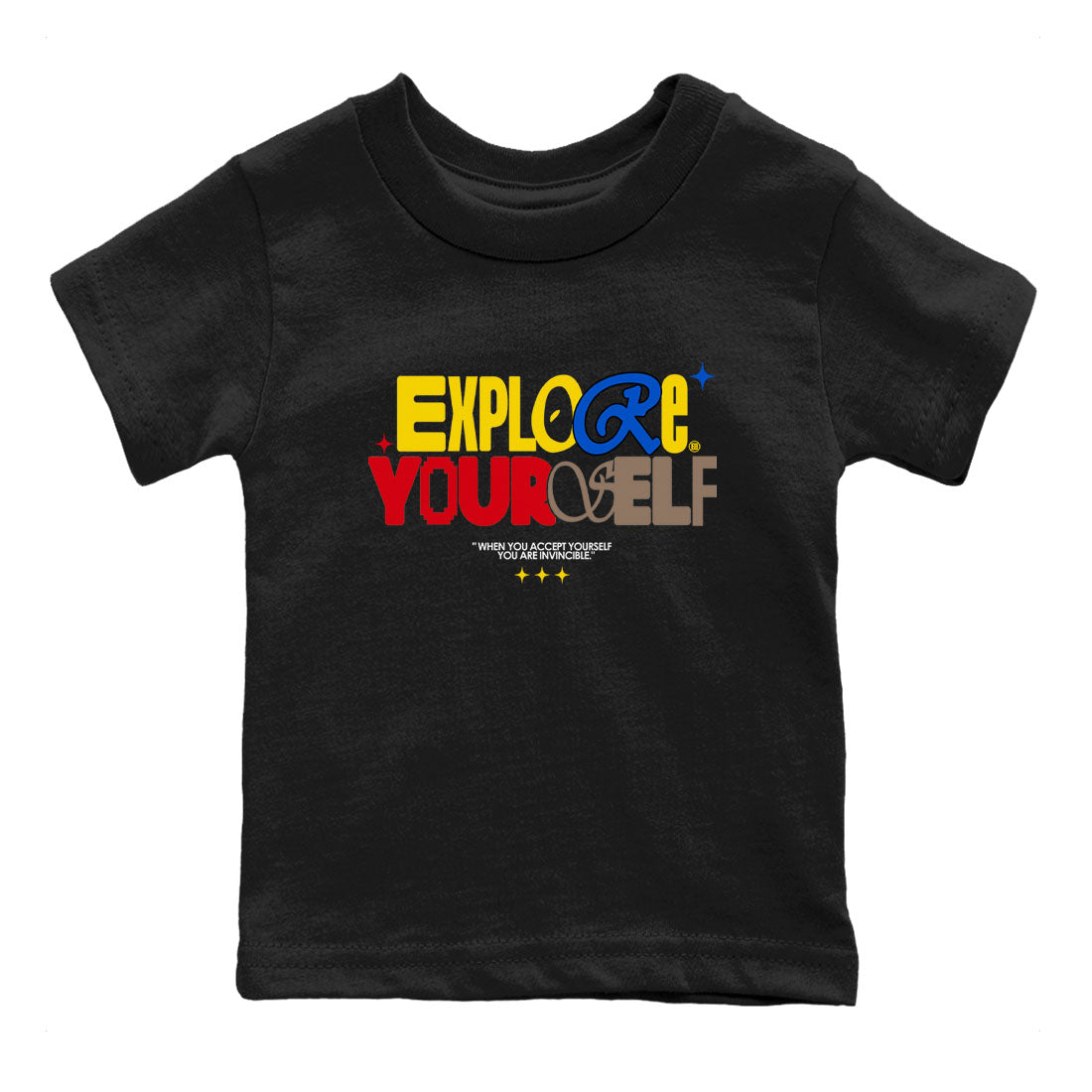 Air Jordan 1 Low Travis Scott Canary shirts to match jordans Explore Yourself sneaker match tees AJ1 Travis Scott Canary SNRT Sneaker release tees baby toddler Black 2 cotton Shirt