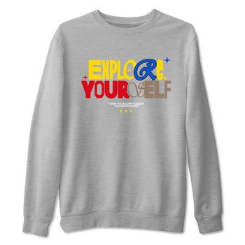 Air Jordan 1 Low Travis Scott Canary shirts to match jordans Explore Yourself sneaker match tees AJ1 Travis Scott Canary SNRT Sneaker Release Tees unisex cotton Heather Grey 2 crew neck shirt