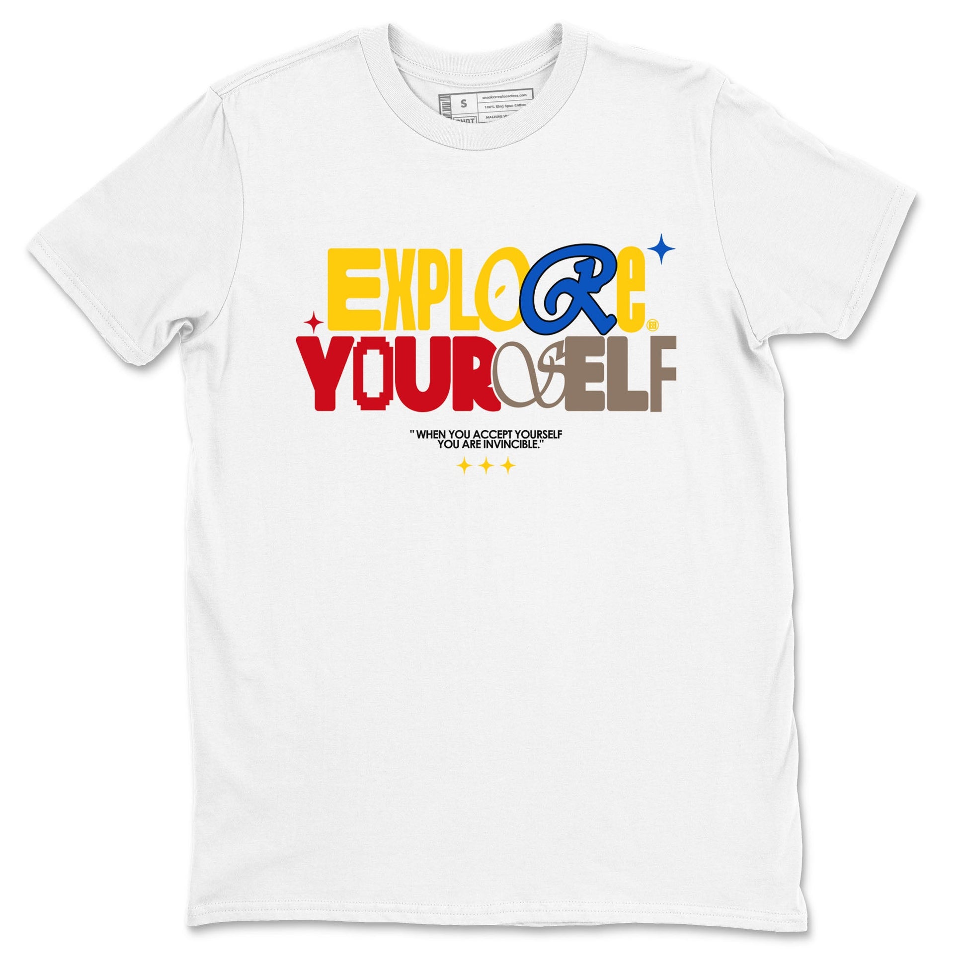 Air Jordan 1 Low Travis Scott Canary shirts to match jordans Explore Yourself sneaker match tees AJ1 Travis Scott Canary SNRT Sneaker Release Tees unisex cotton White 2 crew neck shirt