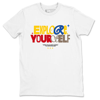 Air Jordan 1 Low Travis Scott Canary shirts to match jordans Explore Yourself sneaker match tees AJ1 Travis Scott Canary SNRT Sneaker Release Tees unisex cotton White 2 crew neck shirt