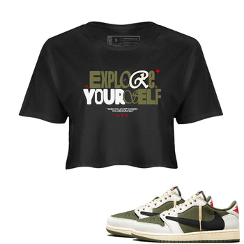 AJ1 Travis Scott Medium Olive shirts to match jordans Explore Yourself sneaker match tees Air Jordan 1 Travis Scott Medium Olive SNRT Sneaker Tees streetwear brand