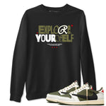 AJ1 Travis Scott Medium Olive shirts to match jordans Explore Yourself sneaker match tees Air Jordan 1 Travis Scott Medium Olive SNRT Sneaker Tees streetwear brand