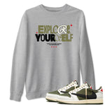 AJ1 Travis Scott Medium Olive shirts to match jordans Explore Yourself sneaker match tees Air Jordan 1 Travis Scott Medium Olive SNRT Sneaker Tees streetwear brand