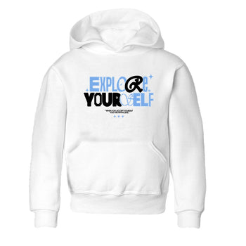 11s Legend Blue shirts to match jordans Explore Yourself sneaker match tees Air Jordan 11 Legend Blue SNRT Sneaker Release Tees Youth Baby White 2 crew neck shirts