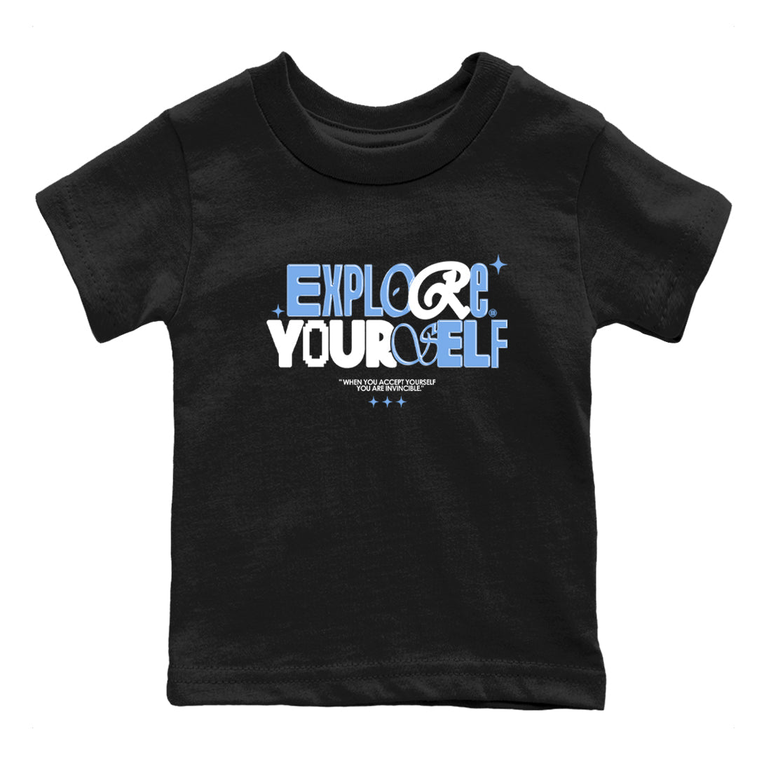 11s Legend Blue shirts to match jordans Explore Yourself sneaker match tees Air Jordan 11 Legend Blue SNRT Sneaker Release Tees Youth Baby Black 2 crew neck shirts