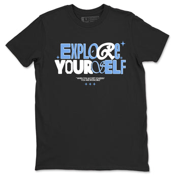 11s Legend Blue shirts to match jordans Explore Yourself sneaker match tees Air Jordan 11 Legend Blue SNRT Sneaker Release Tees unisex cotton Black 2 crew neck shirts