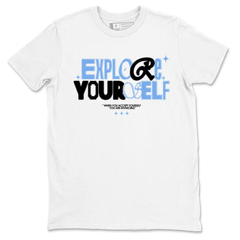 11s Legend Blue shirts to match jordans Explore Yourself sneaker match tees Air Jordan 11 Legend Blue SNRT Sneaker Release Tees unisex cotton White 2 crew neck shirts
