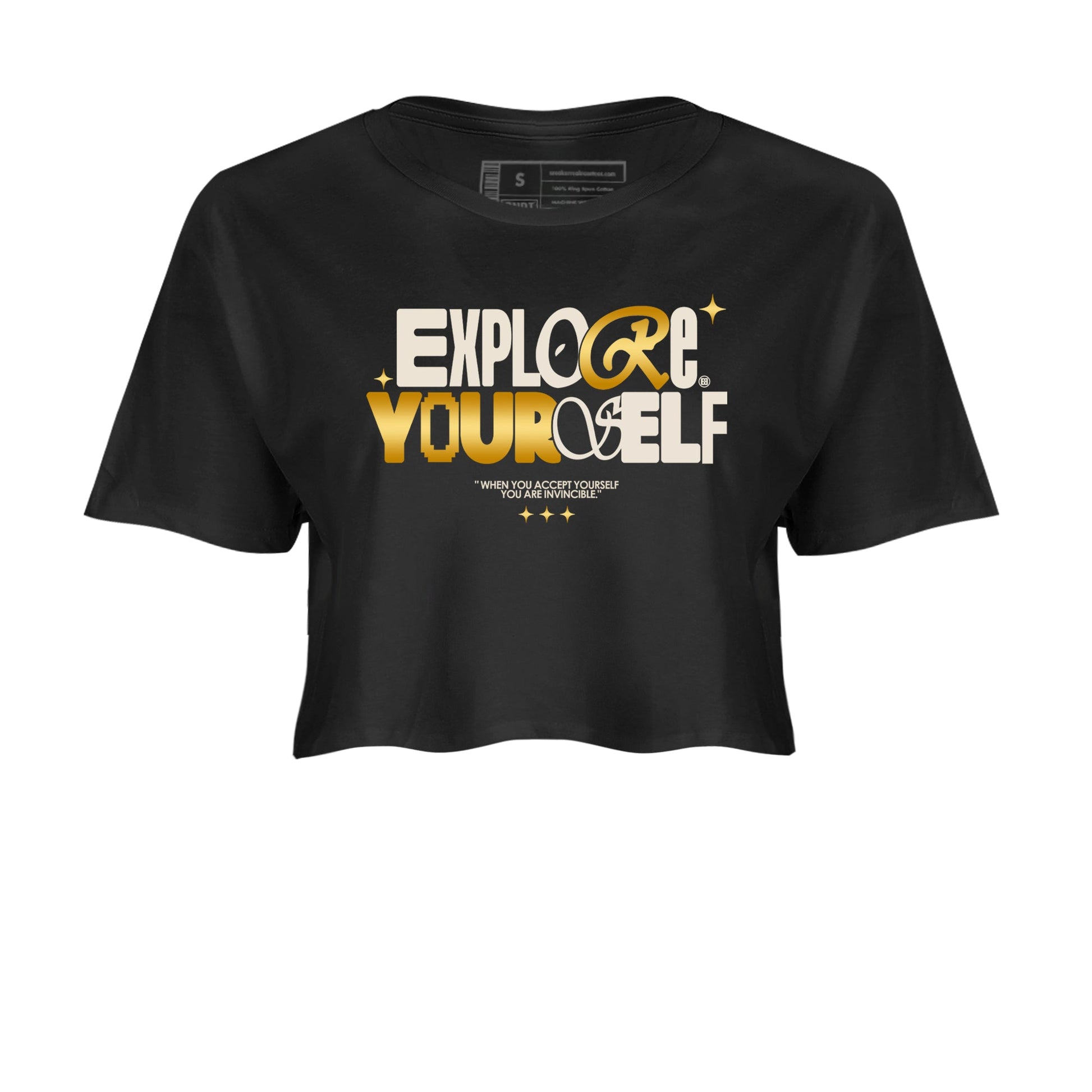 12s Phantom shirts to match jordans Explore Yourself sneaker match tees Air Jordan 12 WMNS Phantom match shoes to clothes SNRT Sneaker Tees unisex cotton Black 2 crop tee