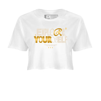 12s Phantom shirts to match jordans Explore Yourself sneaker match tees Air Jordan 12 WMNS Phantom match shoes to clothes SNRT Sneaker Tees unisex cotton White 2 crop tee