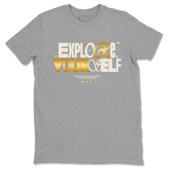 12s Phantom shirts to match jordans Explore Yourself sneaker match tees Air Jordan 12 WMNS Phantom match shoes to clothes SNRT Sneaker Tees unisex cotton Heather Grey 2 shirts