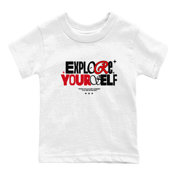 Air Jordan 12 Retro Taxi Flip shirts to match jordans Explore Yourself sneaker match tees 12s Red Taxi SNRT sneaker release tees baby toddler White 2 cotton Shirt