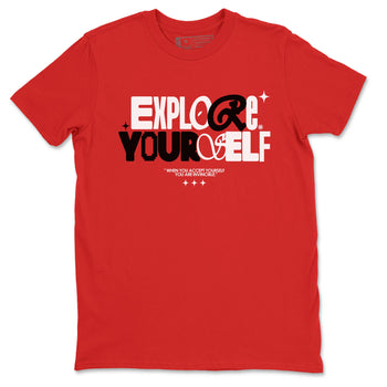 Air Jordan 12 Retro Taxi Flip shirts to match jordans Explore Yourself sneaker match tees 12s Red Taxi SNRT sneaker release Tees unisex cotton Red 2 crew neck shirt