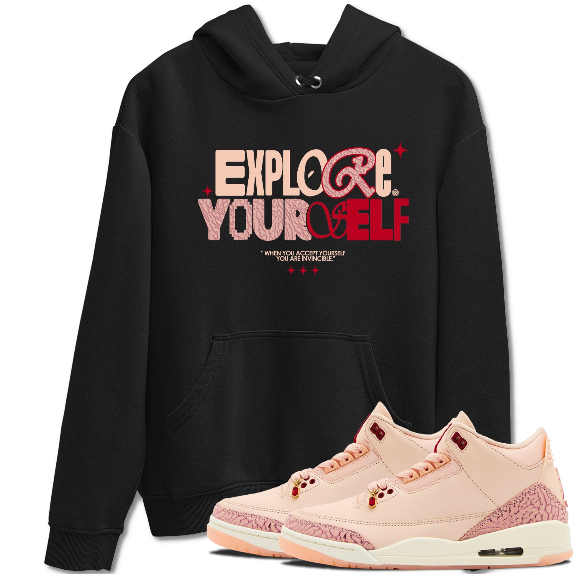 Air Jordan 3 "Treat Yourself" Washed Coral shirts to Special Valentine's Day Explore Yourself sneaker match tees Jordan 3 Valentine's Day best t shirts to wear with jordans SNRT Sneaker Tees Graphic Tee Black 1 shirts