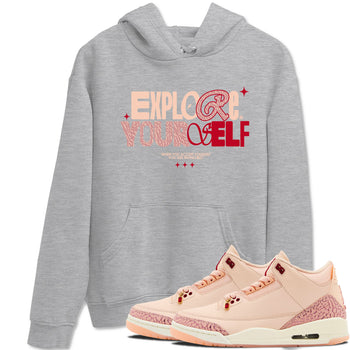 Air Jordan 3 "Treat Yourself" Washed Coral shirts to Special Valentine's Day Explore Yourself sneaker match tees Jordan 3 Valentine's Day best t shirts to wear with jordans SNRT Sneaker Tees Graphic Tee Heather Grey 1 shirts