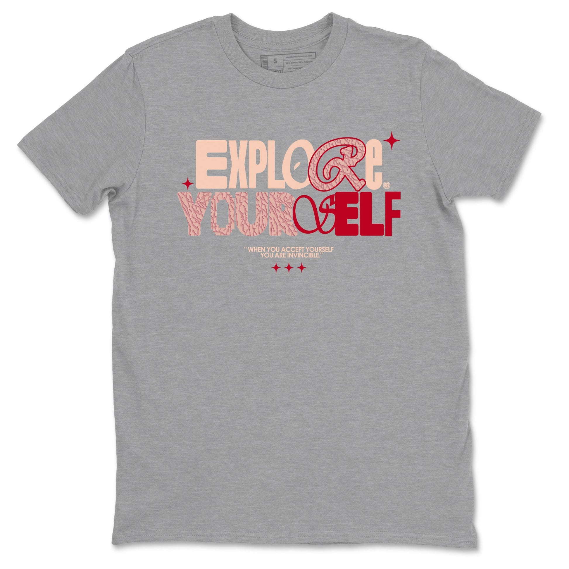 Air Jordan 3 "Treat Yourself" Washed Coral shirts to Special Valentine's Day Explore Yourself sneaker match tees Jordan 3 Valentine's Day best t shirts to wear with jordans SNRT Sneaker Tees Graphic Tee Heather Grey 2 shirts