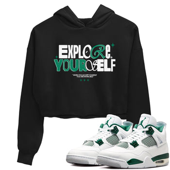 4s Oxidized Green shirts to match jordans Explore Yourself sneaker match tees Air Jordan 4 Oxidized Green SNRT Sneaker Tees streetwear brand Black 1 crop tee