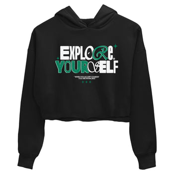 4s Oxidized Green shirts to match jordans Explore Yourself sneaker match tees Air Jordan 4 Oxidized Green SNRT Sneaker Tees streetwear brand Black 2 crop tee