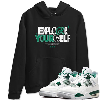 4s Oxidized Green shirts to match jordans Explore Yourself sneaker match tees Air Jordan 4 Oxidized Green SNRT Sneaker Tees streetwear brand Black 1 unisex cotton tee