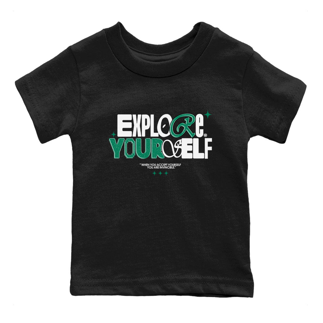 4s Oxidized Green shirts to match jordans Explore Yourself sneaker match tees Air Jordan 4 Oxidized Green SNRT Sneaker Tees streetwear brand Baby and Youth Black 2 cotton tee